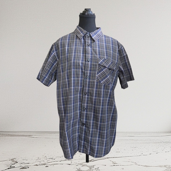 Oakley Blue Casual Button Down Shirt Lightweight Cotton Size Med - Picture 1 of 7